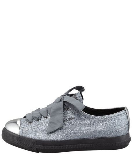 Prada Glitter Platform Sneaker 